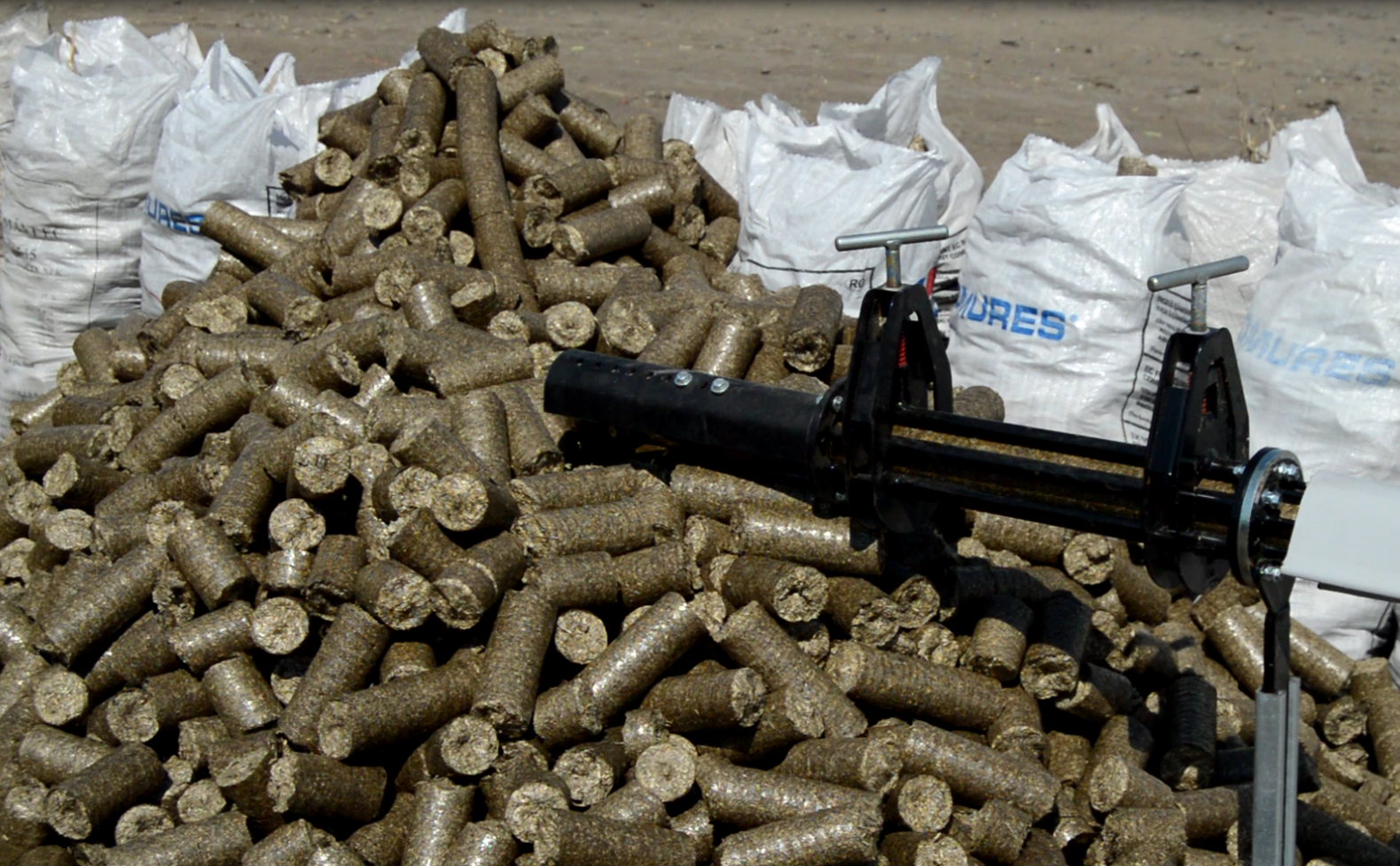 Finished wheat straw briquettes