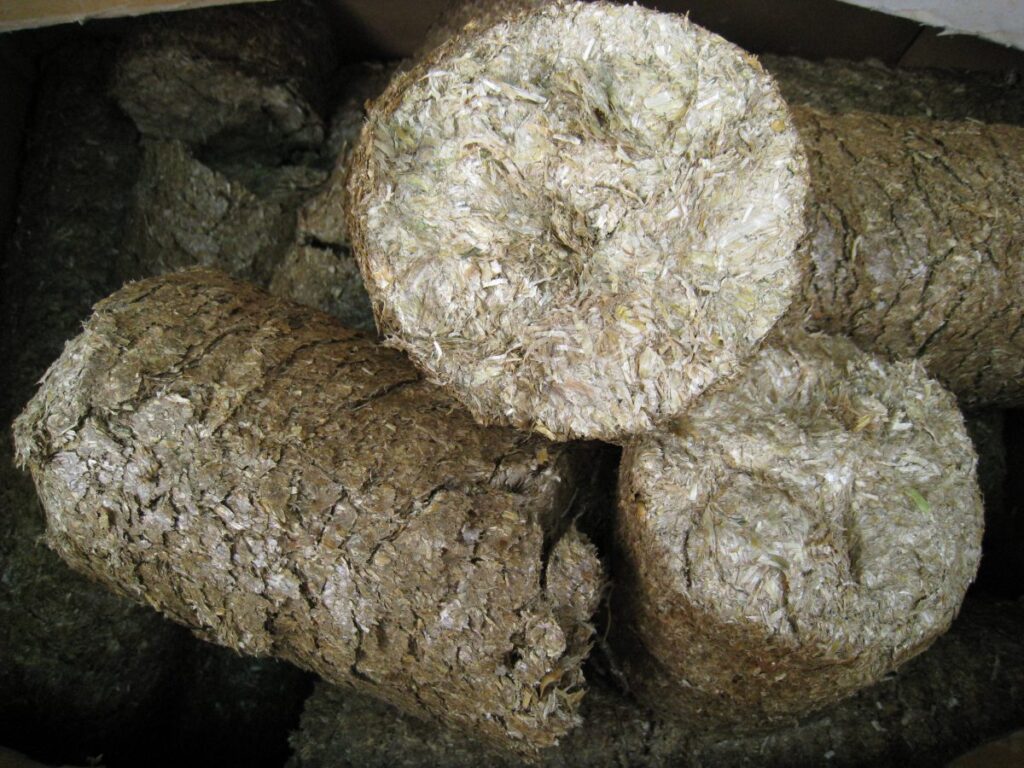 Finished straw briquettes